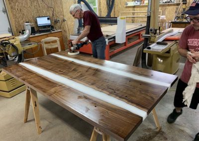 Buffing The Yukon Double River Dining Table