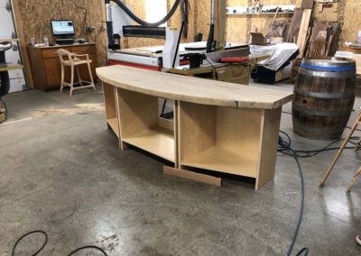 Custom Cypress Base For Solid Wood Countertop