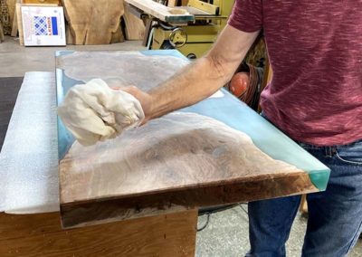 Dusting Hand Made Epoxy Coffee Table