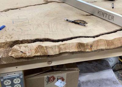 Measuring Solid Curly Maple Slab Countertop Project