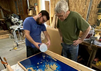 Pour Resin On The Geography Coffee Table