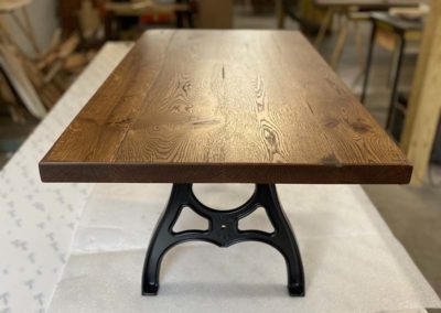 White Oak Coffee Table With Powder Coated Steel Base