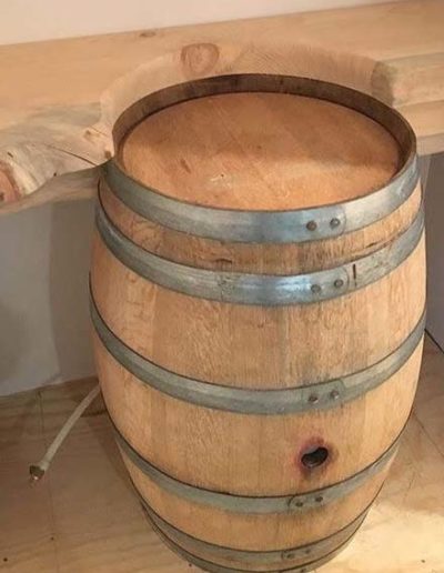 Wine Barrel And White Pine Bathroom Countertop
